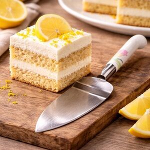 Stainless Steel Dessert Cake Pie Server Tulip Vtg Porcelain Japan Toscany